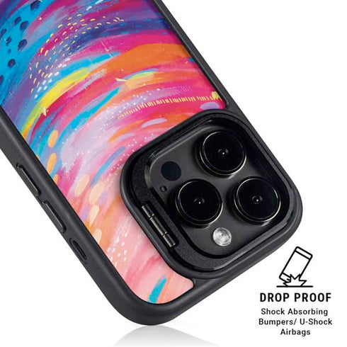 Rainbow Wave Brush Stroke by Etta Vee iPhone 16 Pro Kickstand Case